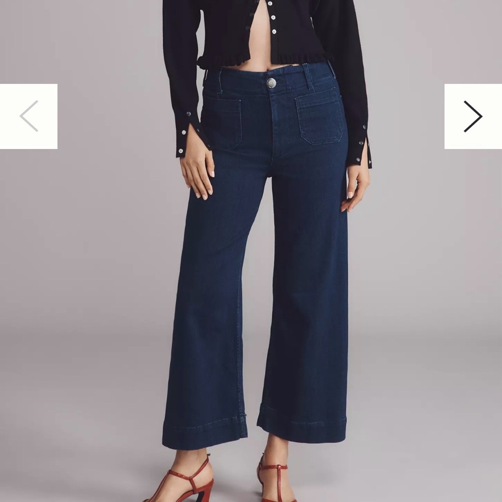 Colette Crop High Rise Wide Leg Jeans